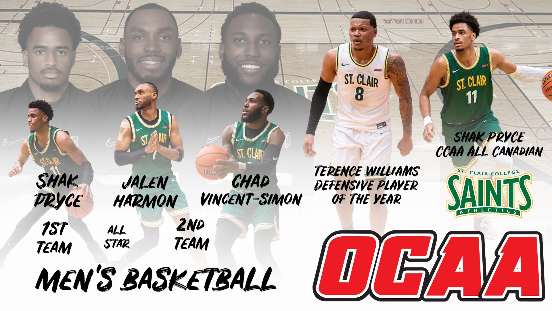 St. Clair Men’s Basketball Well Represented in OCAA Awards